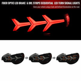 Fanali Posteriori LED Lambo Style SK-Import Neri Lente Fumé Toyota GT86 Subaru BRZ - foto 2