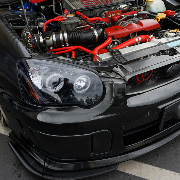 Fari Anteriori Doppio Anello SK-Import Lucidi Fumé Subaru Impreza GD GG Blob Eye - foto 9