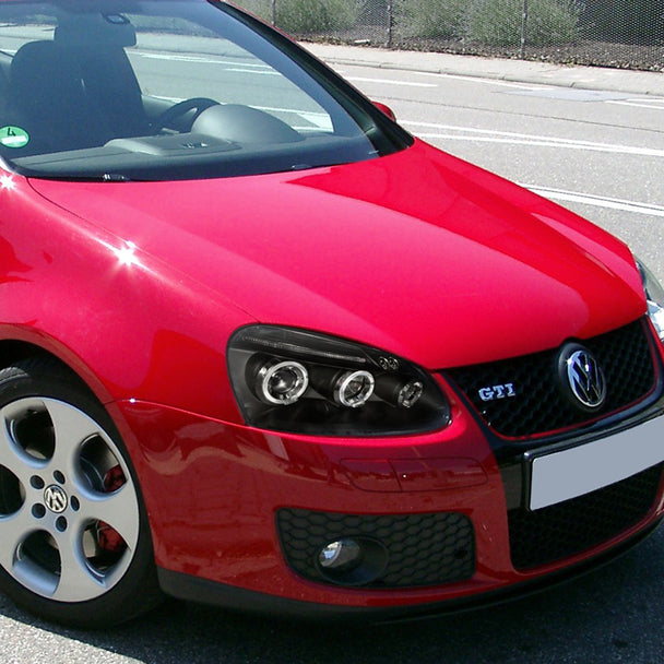 Fari Anteriori Doppio Anello SK-Import Neri Lente Fumé Volkswagen Golf Mk5 - foto 10