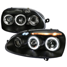 Carica l'immagine nel visualizzatore di Gallery, Fari Anteriori Doppio Anello SK-Import Neri Lente Fumé Volkswagen Golf Mk5
