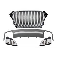 Gruppo Griglia centrale con Diffusore paraurti posteriore e terminali di scarico per AUDI A4 B8 restyling (2012-2015)