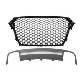 Gruppo Griglia centrale con Diffusore paraurti posteriore per Audi A4 B8 restyling (2012-2015) berlina Avant RS design