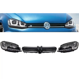 Gruppo fari anteriori 3D LED sequenziale dinamico sequenziale Turn luce DRL con griglia per VW Golf 7 VII (2012-2017)