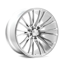 Cerchio in Lega AXE CF2 22x9 ET25-40 5H con foratura su misura Gloss Silver & Polished