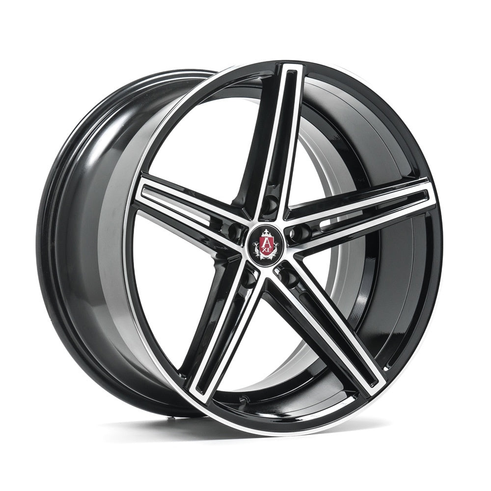 Cerchio in Lega AXE EX14 20x9 ET40 5H con foratura su misura Gloss Black & Polished