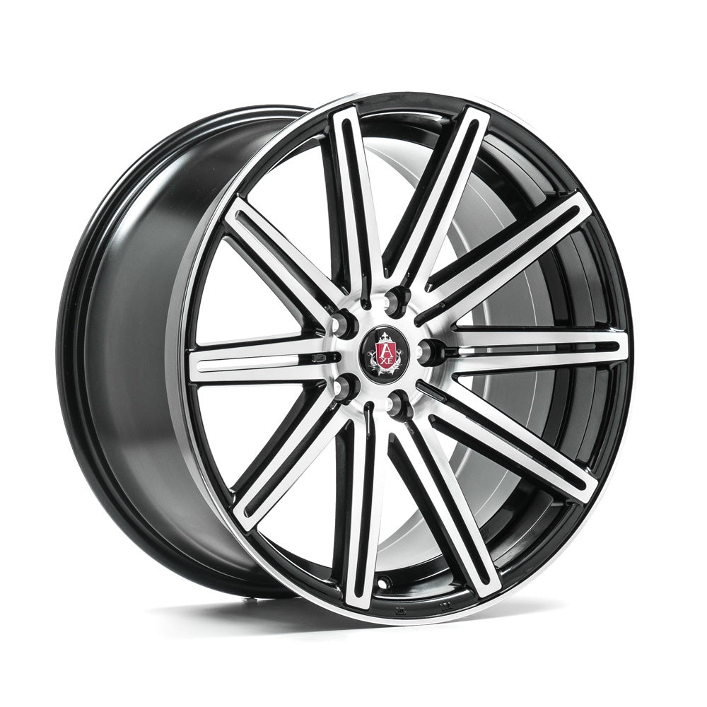 Cerchio in Lega AXE EX15 20x10,5 ET42 5H con foratura su misura Gloss Black & Polished