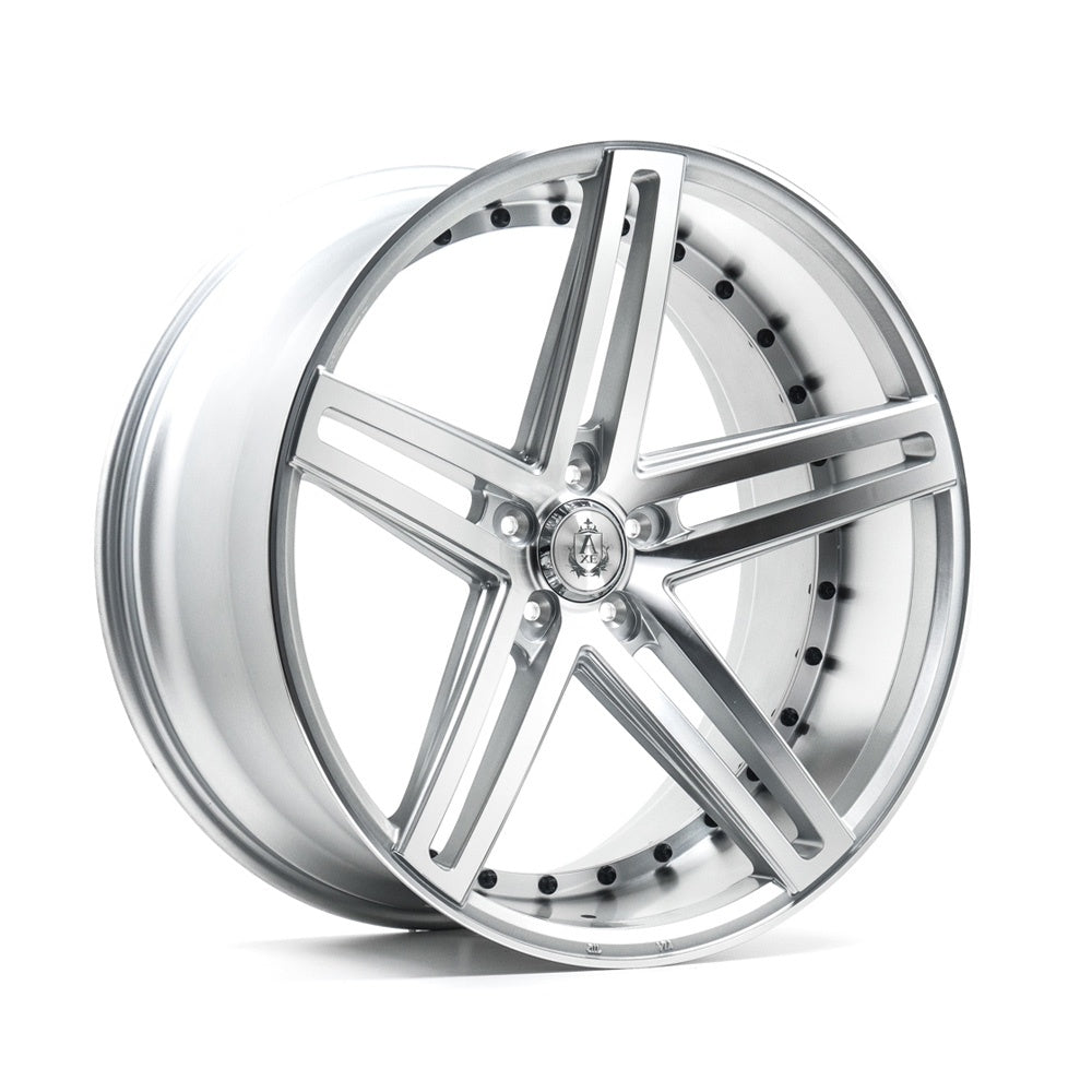 Cerchio in Lega AXE EX20 19x8,5 ET40 5H con foratura su misura Gloss Silver & Polished