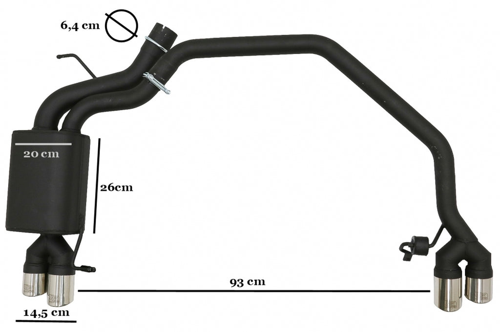Sistema di scarico per BMW Serie 5 F10 (2011-2016) 102-433/70RS Doppia uscita
