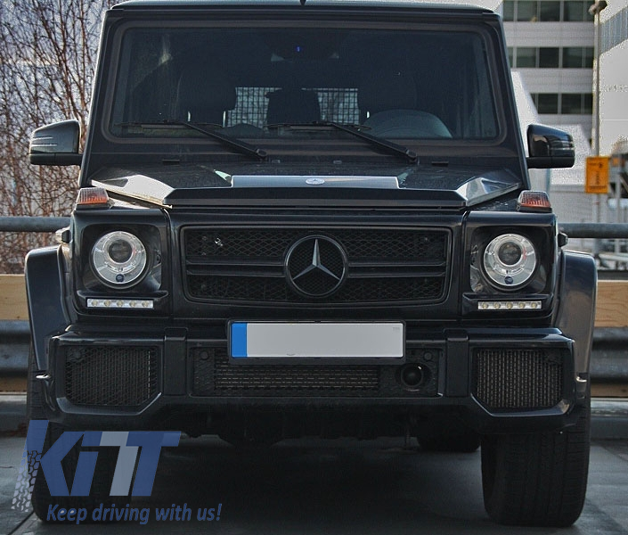 Griglia Anteriore Mercedes Classe G W463 (1990-2017) New G65 G63 Design Full Nero Lucido