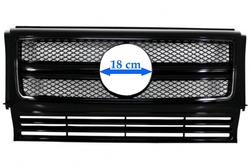 Griglia Anteriore Mercedes Classe G W463 (1990-2017) New G65 G63 Design Full Nero Lucido