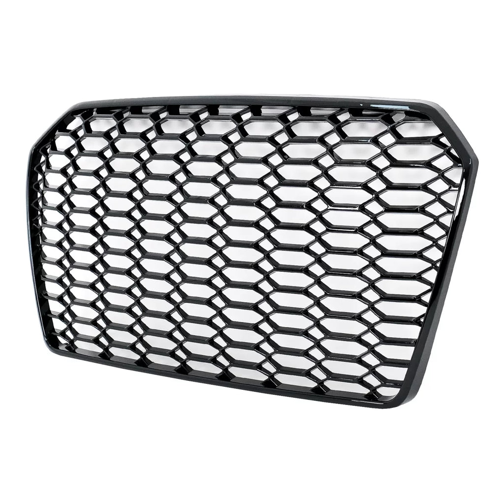 Senza logo Griglia centrale per Audi A6 C7 4G restyling (2014-2018) lucido nero