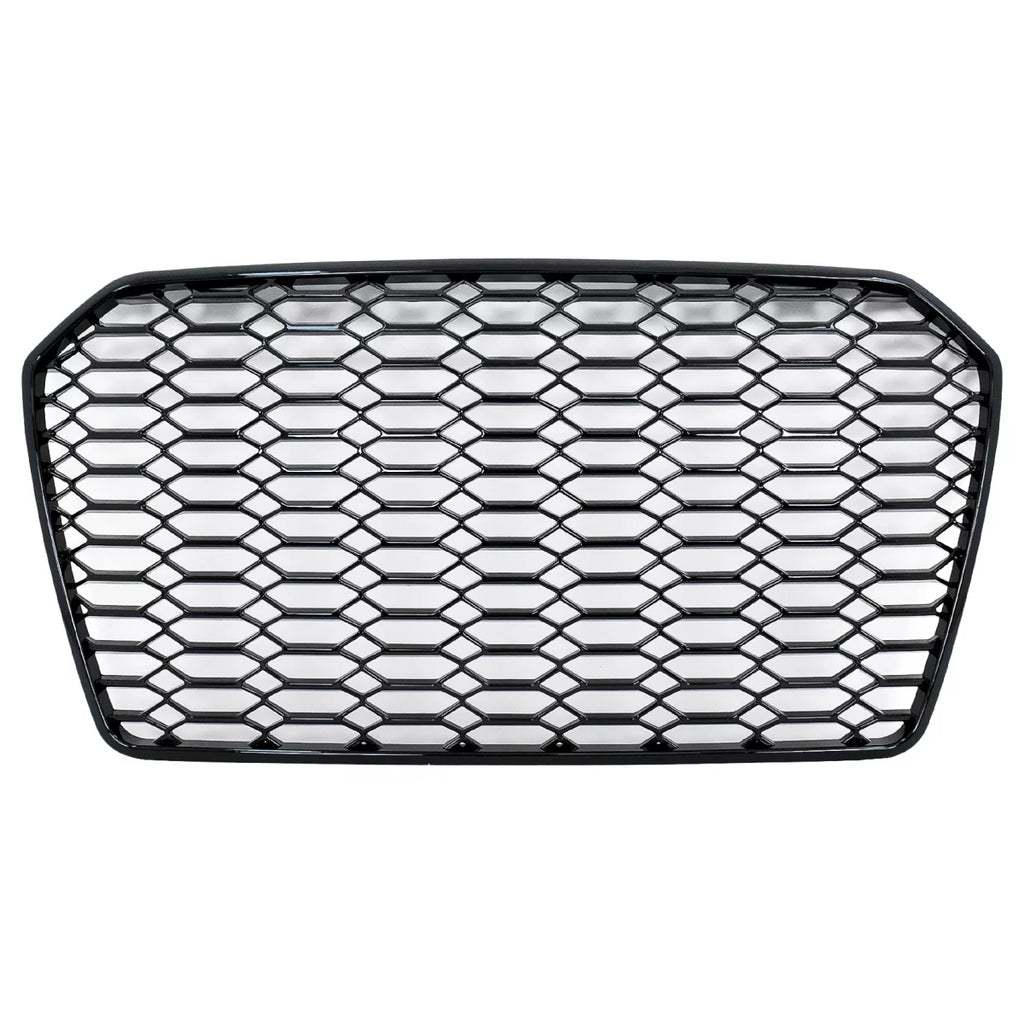 Senza logo Griglia centrale per Audi A6 C7 4G restyling (2014-2018) lucido nero
