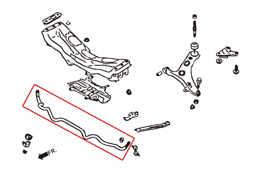 Barra antirollio anteriore Hardrace Subaru Forester MK4 SJ – 28 mm, 3 pezzi – foto 2