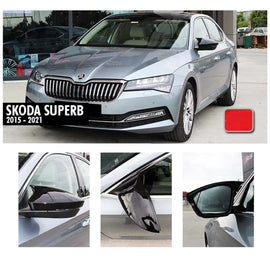 Batman design Calotte specchietti per Skoda Superb 2015-2020 Nero lucido!