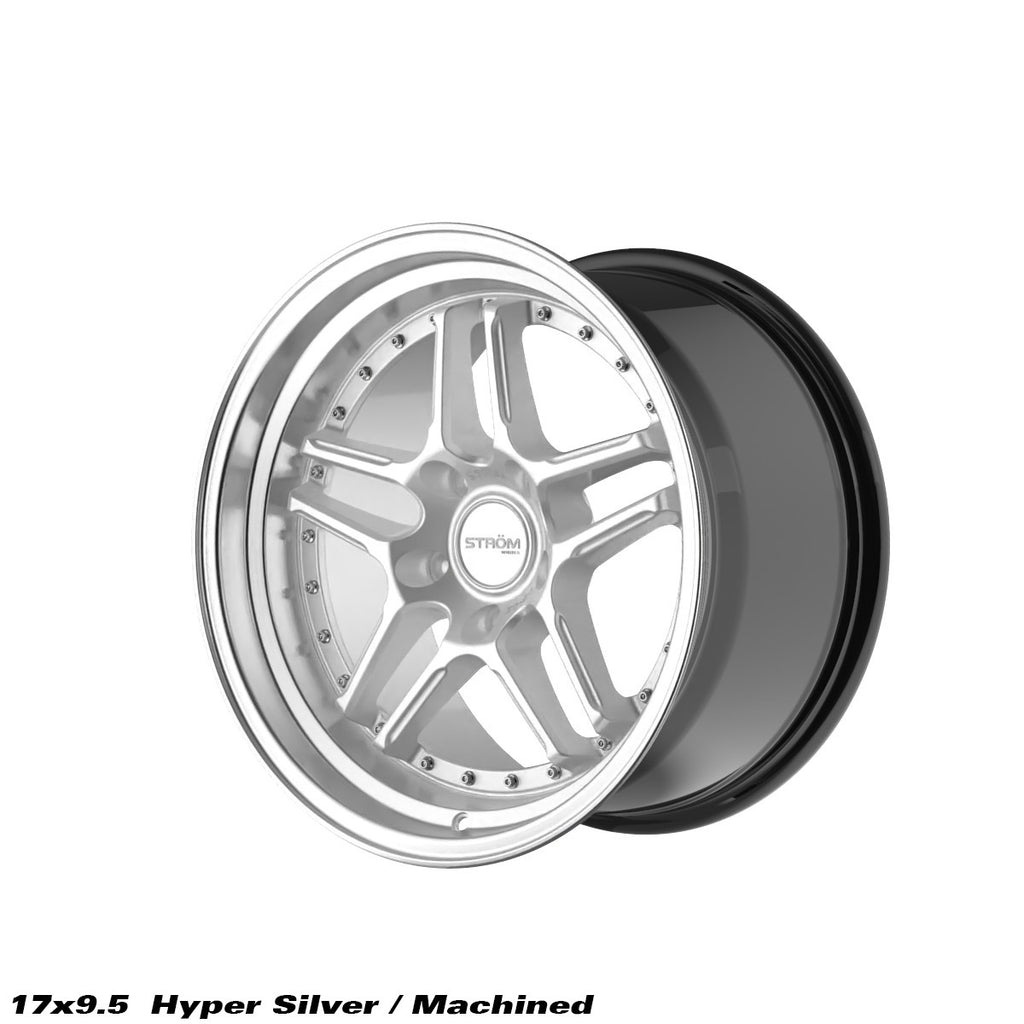 Cerchio in lega Ström DS-05 17x9.5 5x114.3 ET15 Hyper Silver Polished Dish