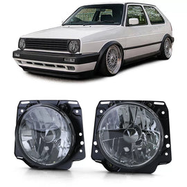 Nero trasparente vetro Fari anteriori fumé per VW Golf 2 83-91
