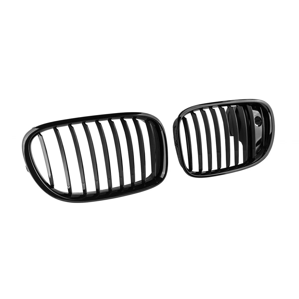 Nero Griglie a doppio rene per BMW Serie 7 F01 corto passo, F02 lungo passo 2008-2015 con telecamera apertura