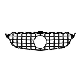 Nero lucido griglia stile GT-R per Mercedes Classe C W205 berlina, S205 station wagon, C205 coupe 2014-2018