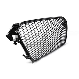 Nero lucido griglia stile RS per Audi A4 B8 berlina, wagon 2011-2015 con Sensore di parcheggio aperture
