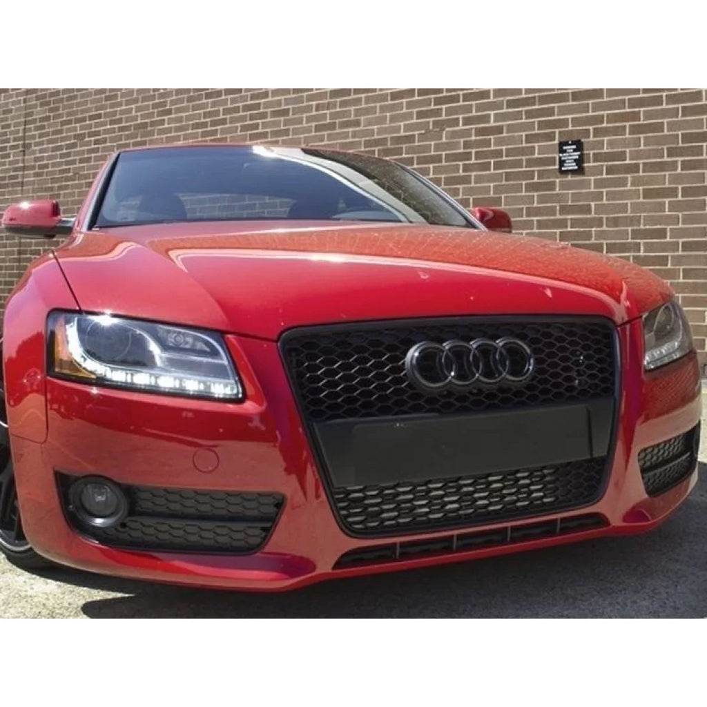 Nero lucido griglia stile RS per Audi A5 2007-2011 Sportback, coupe, cabriolet con standard o S-line paraurti