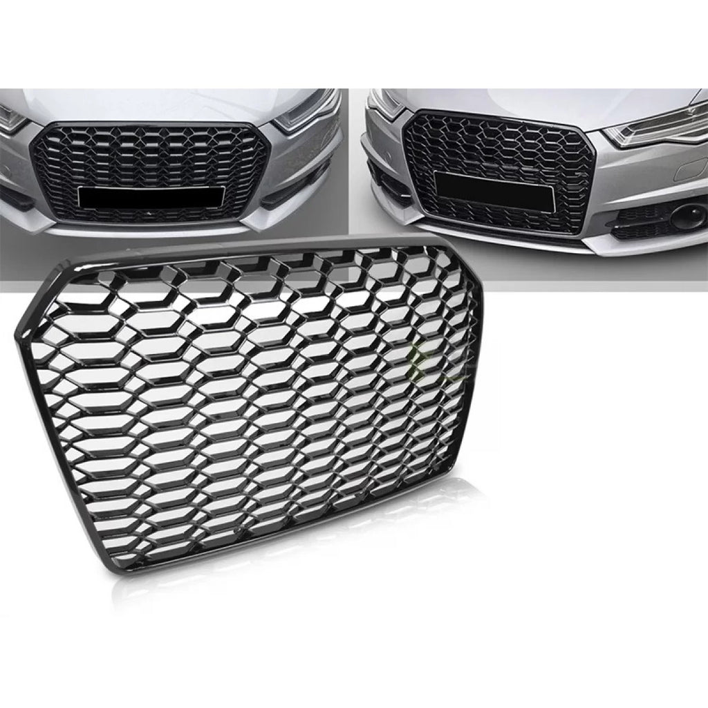 Nero lucido griglia stile RS per Audi A6 C7 berlina, wagon 2014-2018 per standard e S-line paraurti
