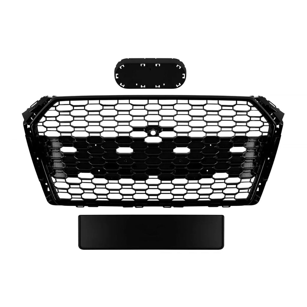Griglia Audi A4 2015-2019 stile RS4 nera lucida senza PDC – vista 1