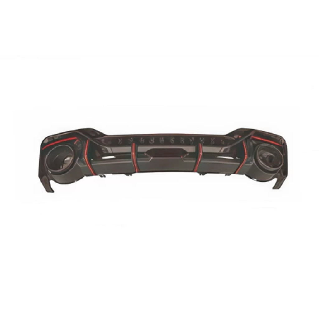 Diffusore Audi A5 2021-2024 stile RS5 S-line nero con terminali neri – vista 1