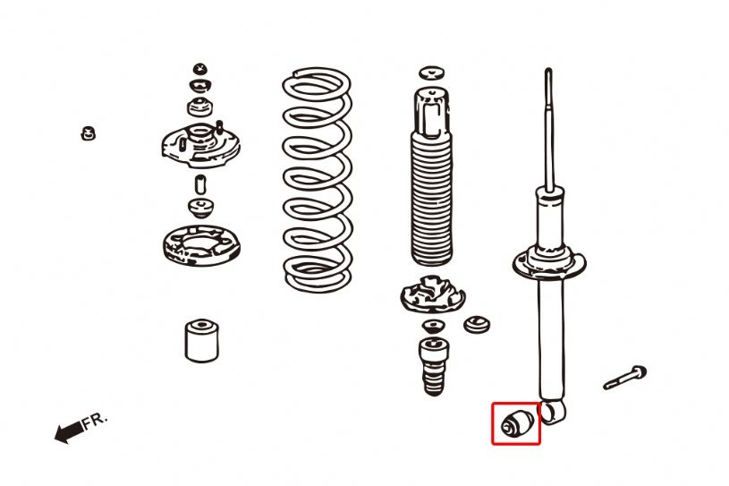 Boccole ammortizzatori posteriori in gomma Hardrace Honda Accord – kit 2 pezzi – foto 2