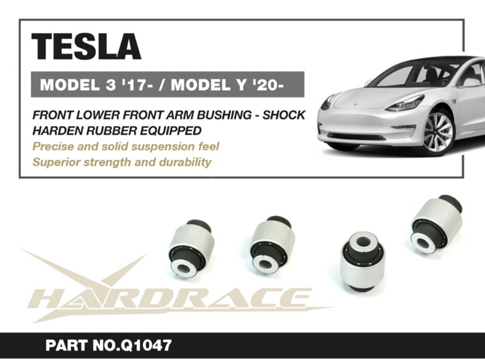 Boccole attacco ammortizzatore nei bracci inferiori anteriori Hardrace Tesla Model 3 e Model Y – kit 2 pezzi – foto 2