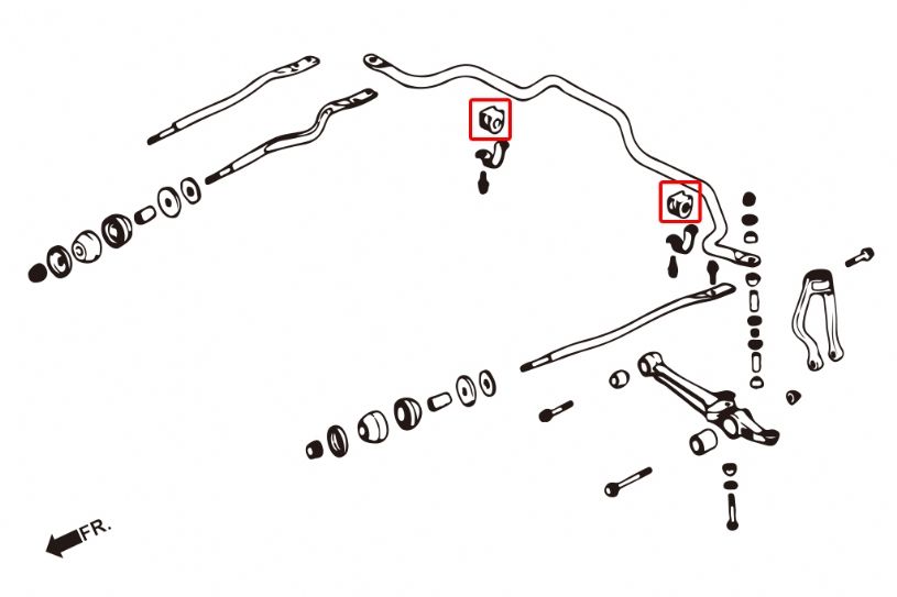 Boccole barra antirollio anteriore in termoplastico Hardrace Honda Accord MK4 MK5 22 mm – kit 2 pezzi – foto 2