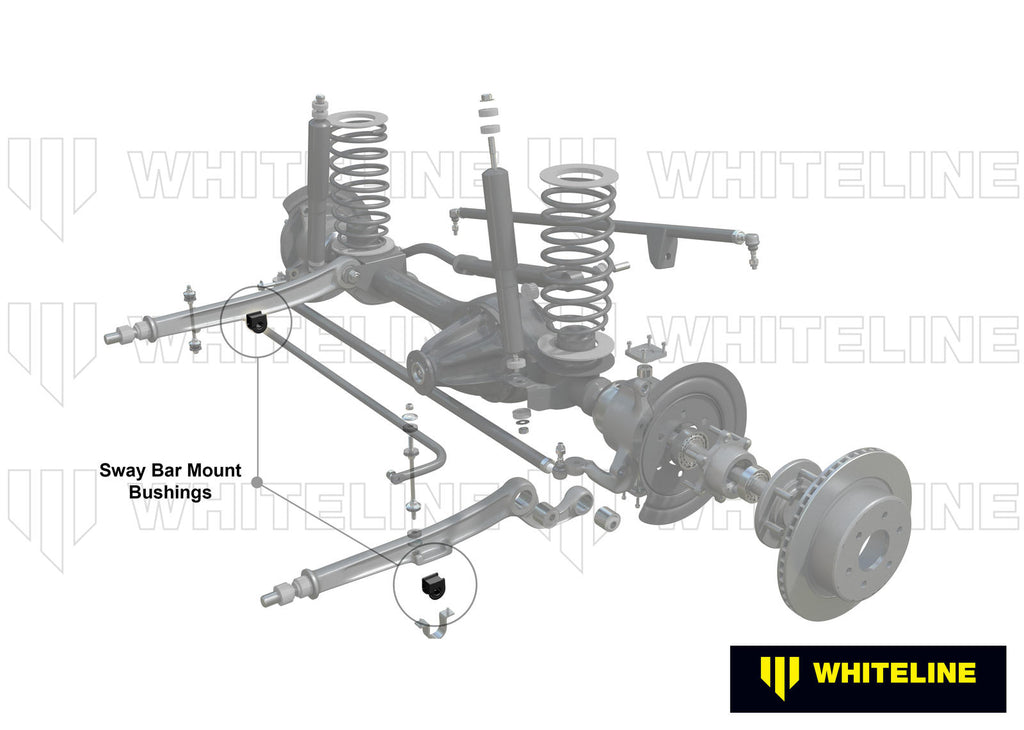 Boccole barra antirollio anteriore Whiteline 26 mm per Toyota Land Cruiser 80/105 e 4Runner N130 — dettaglio 1