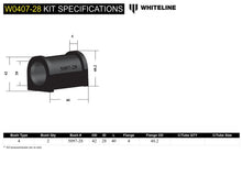 Boccole barra antirollio anteriore Whiteline 28 mm per Nissan 300ZX Z32 e Pulsar N14/N15 — dettaglio 5