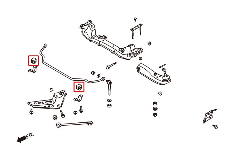 Boccole barra stabilizzatrice anteriore 28 mm Hardrace Nissan 240SX e Silvia S13 – 2 pezzi – foto 2