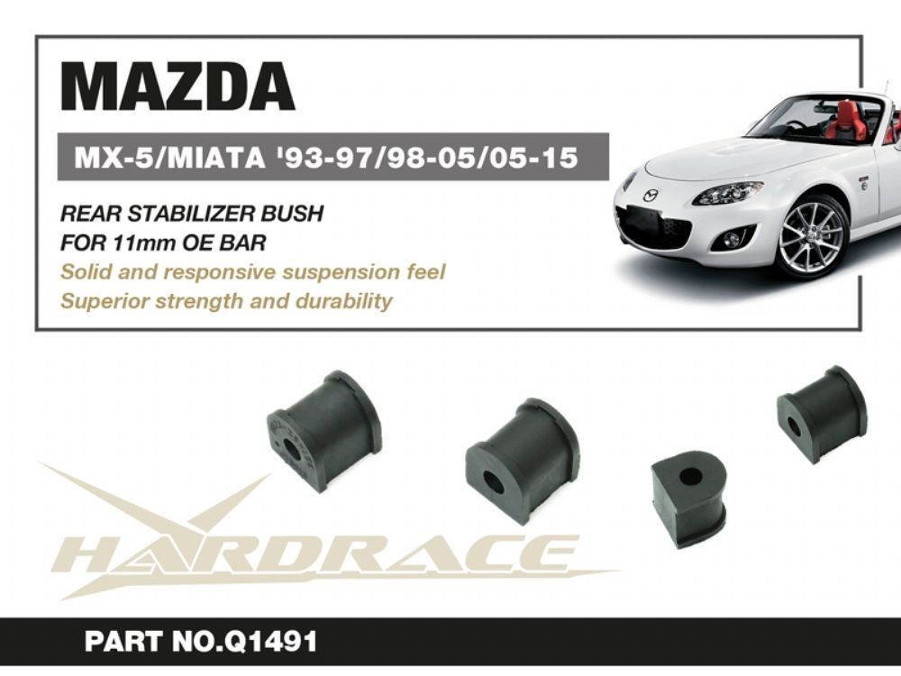 Boccole barra stabilizzatrice posteriore 11 mm Hardrace Mazda MX-5 NA, NB e NC – 2 pezzi – foto 2