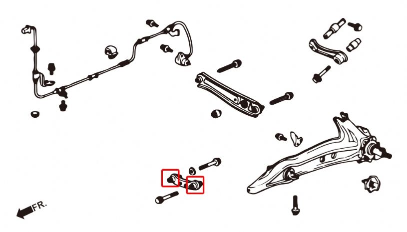 Boccole bracci convergenza Hardrace Honda – kit 4 pezzi – foto 2