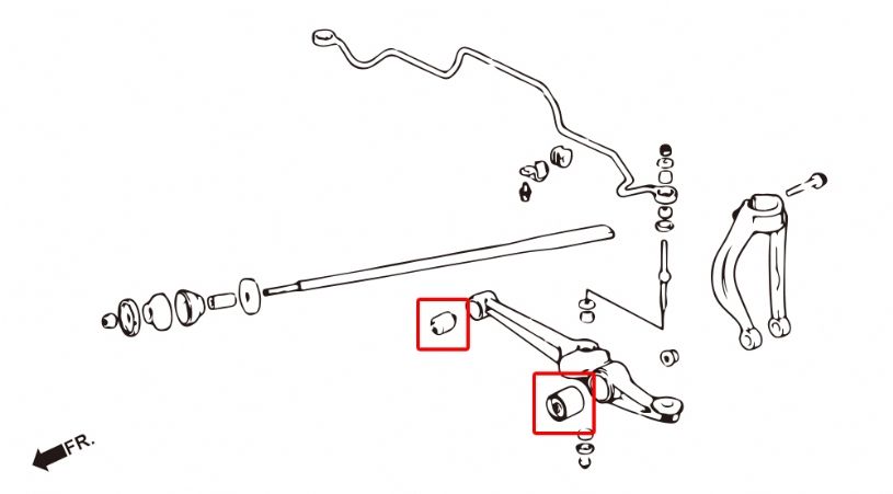 Boccole bracci inferiori anteriori Hardrace Honda Civic MK4 Integra DA – kit 4 pezzi – foto 2