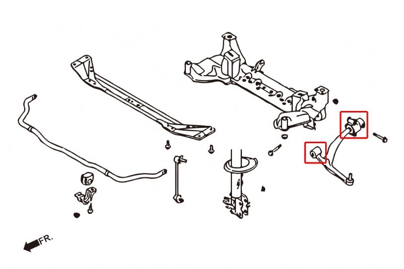 Boccole bracci inferiori anteriori Hardrace Infiniti FX MK1 S50 – kit 4 pezzi – foto 2