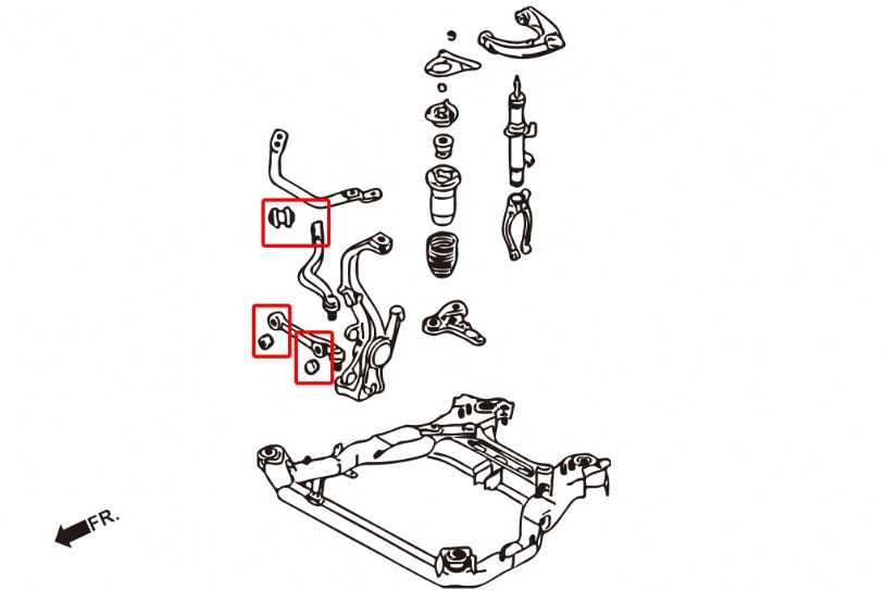 Boccole bracci inferiori anteriori Hardrace Mazda 6 MK1 – kit 6 pezzi – foto 2