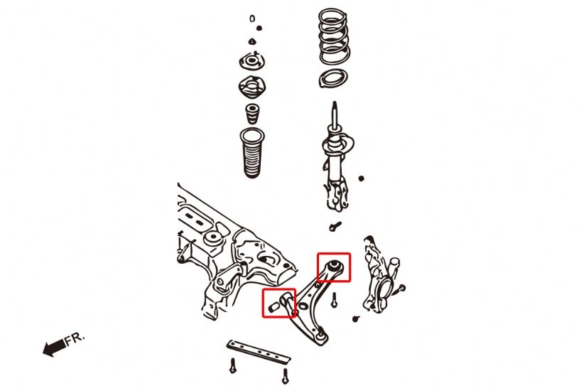 Boccole bracci inferiori anteriori in gomma Hardrace Ford Fiesta MK7 e Mazda 2 DE – kit 4 pezzi – foto 2