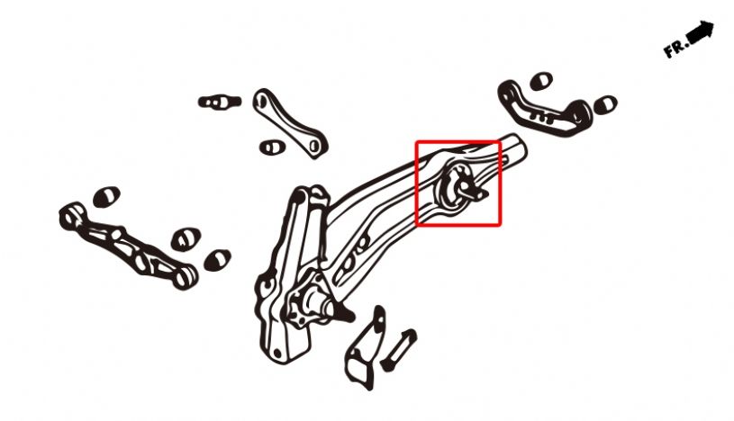 Boccole bracci longitudinali posteriori Hardrace Honda – kit 2 pezzi – foto 5