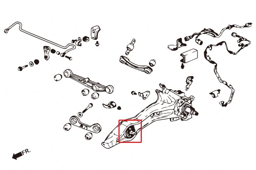 Boccole bracci longitudinali posteriori Hardrace Honda Integra DA 85 mm – kit 2 pezzi – foto 2