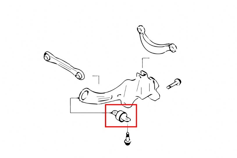 Boccole bracci longitudinali posteriori in gomma Hardrace Ford Mazda Volvo – kit 2 pezzi – schema di montaggio