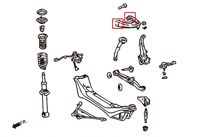 Boccole bracci superiori anteriori Hardrace Lexus IS MK1 e Toyota Altezza – kit 4 pezzi – foto 2