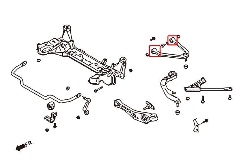 Boccole bracci superiori anteriori Hardrace Nissan 350Z Skyline Infiniti G35 – kit 4 pezzi – foto 2