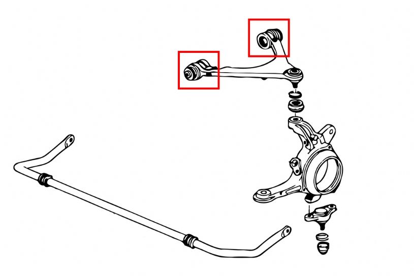 Boccole bracci superiori anteriori in gomma Hardrace Honda S2000 – kit 4 pezzi – foto 2
