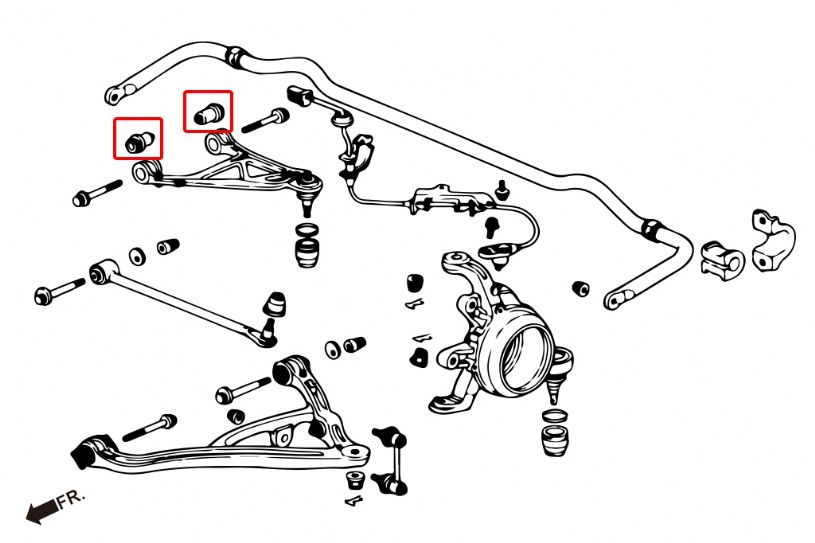Boccole bracci superiori posteriori Hardrace Honda S2000 AP2 – kit 4 pezzi – foto 2