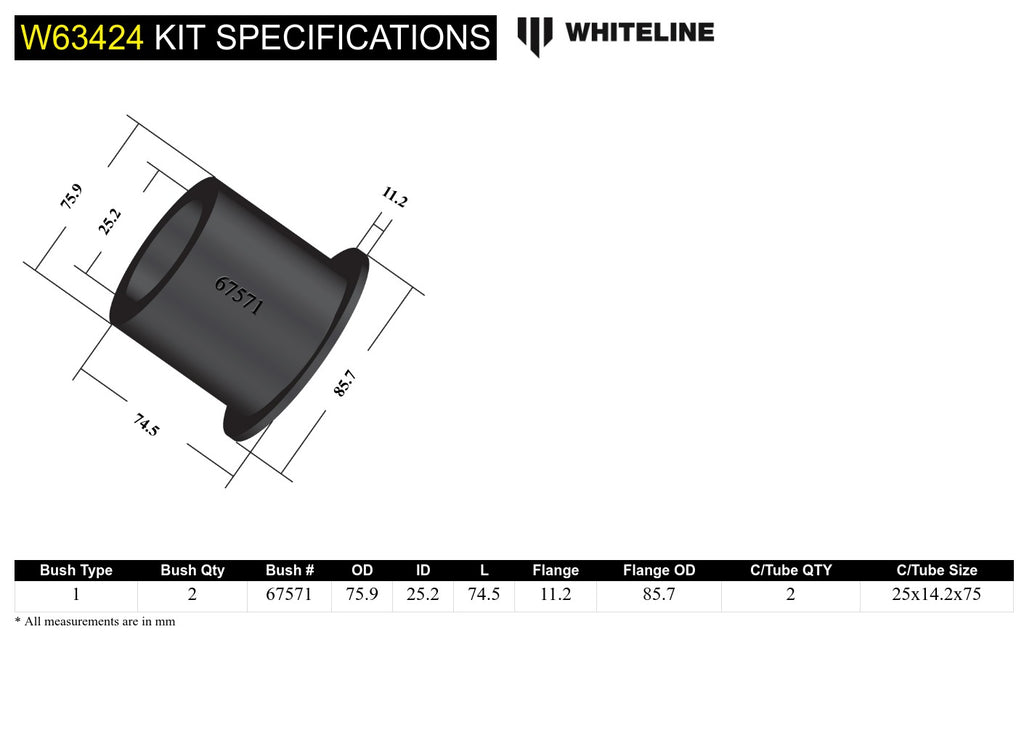 Boccole braccio posteriore Whiteline per Discovery 3, 4 e Range Rover Sport — dettaglio 4
