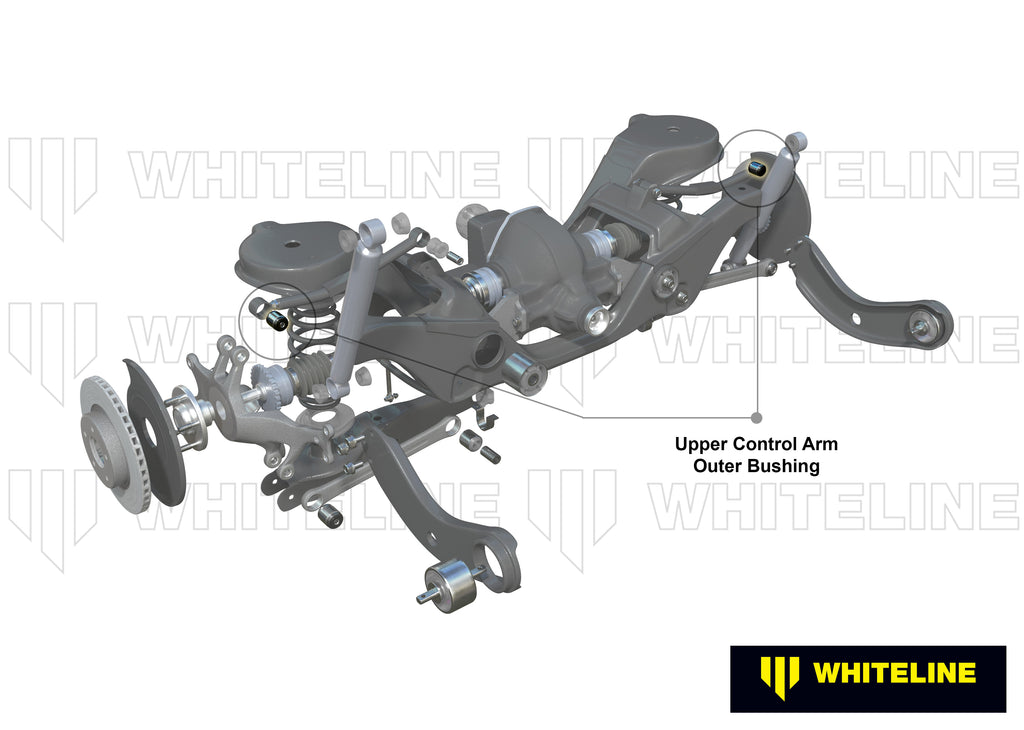 Boccole braccio superiore posteriore interne o esterne Whiteline per Ford Focus, Mazda 3 e Volvo C30, S40 — dettaglio 2