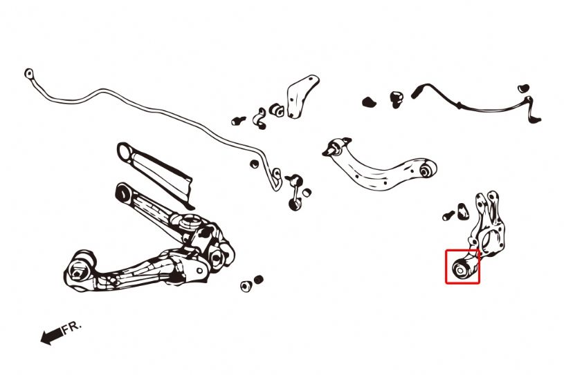 Boccole fuselli posteriori in gomma Hardrace Honda Civic MK8 MK9 – kit 6 pezzi – foto 2