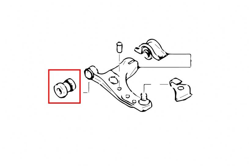 Boccole lato anteriore piccolo bracci inferiori anteriori in gomma Hardrace Ford Focus MK1 – kit 2 pezzi – foto 2